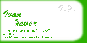 ivan haver business card